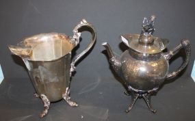 Grosby Silverplate Pitcher and 1880s Silverplate Teapot pitcher 8