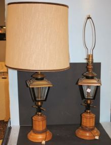 Pair Lantern Style Lamps