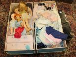 Doll Trunk, Dolls, and Clothes doll trunk, dolls, and clothes
