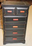 Six Drawer Distressed Black Chest 22