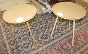 Two Round Particle Board Tables 20