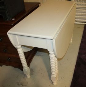 White Drop Leaf Table with Twisted Legs 42