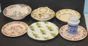 Porcelain Plates, Bowls, and Candlestick Porcelain Plates, Bowls, and Candlestick