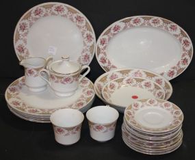 Norleans (Japan) China 5 dinner plates, sugar, creamer, two bowls, two cups, five saucers, 4 bread and butter plates, and platter