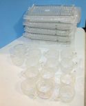 Eleven Glass Party Trays and Fourteen Cups Eleven Glass Party Trays and Fourteen Cups