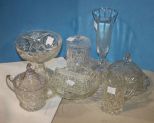Glass Compote, Candy Dishes, Covered Butter, Sugar, Pitcher Glass Compote, Candy Dishes, Covered Butter, Sugar, Pitcher