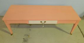 Light Pink Coffee Table with Off White Drawer 47 1/2