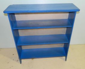 Bright Blue and Silver Three Shelf Bookcase 33