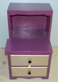 Purple Step Up Nightstand has two silver colored drawers; 17