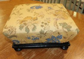 Gold Flowered Upholstered Foot Stool 14