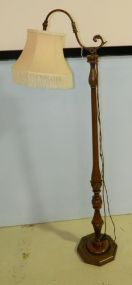 Brown with Gold Accents Gooseneck Floor Lamp 59