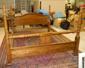 Oak King Size Poster Bed with rails