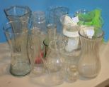 Glass Lot vases and candleholders