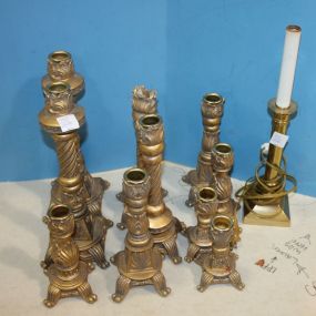 Ten Candlesticks and Brass Lamp Ten Candlesticks and Brass Lamp