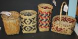 Four Various Sized Choctaw Baskets 7