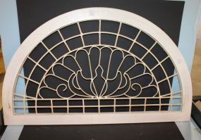 Wood and Wrought Iron Transom Window 34 1/2