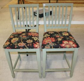 Pair of Green Painted Barstools 39