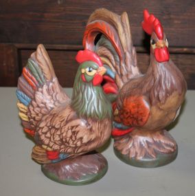 Pair of Ceramic Rooster 8