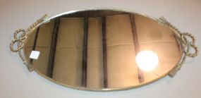 Oval Brass Plated Plateau Mirror 25