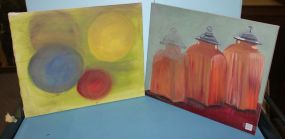 Unframed Painting of Jars, and Painting of Balls 20