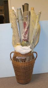 Wicker Basket with Rolls of Left Over Fabric 14