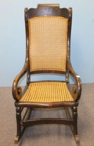 20th Century Rocker Rocker with cane seat and back, 20