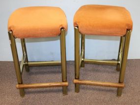 Two Brass Bar Stools 15