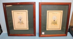 Pair of Signed S.L. Shaw Golf Ball Prints 13