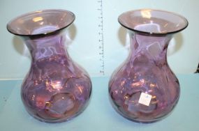 Two Large Purple Glass Vases 11
