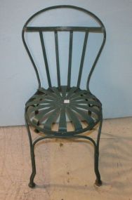 Painted Green Vintage Iron Garden Chair 15