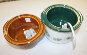 Green Crock Pot, Brown Ceramic Crock Pot Liner 8