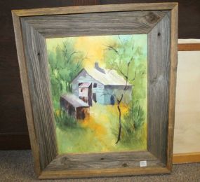 Watercolor of Farm, Barn by Esmer Thomas 21