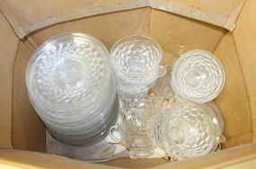 20 Glass Saucers and 16 Glass Cups 20 Glass Saucers and 16 Glass Cups