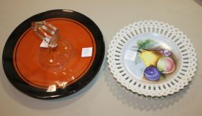 Handpainted Plate with Fruit and Deco Glass Cake Stand Handpainted Plate with Fruit 8