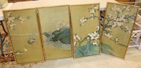 Set of Four Paper on Cardboard Oriental Scene Wall Panels 17