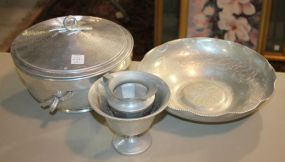 Group of Vintage Alluminum bowls, covered ice bowl