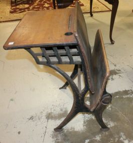 Vintage Wood and Iron School Desk 23