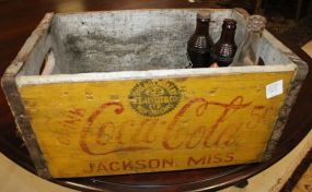Vintage Wood Coke Crate with Vintage Bottles Vintage Wood Coke Crate with Vintage Bottles