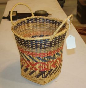 Multi Colored Choctow Basket with Handles 16
