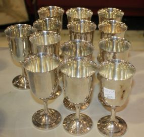 13 Oneida Silverplate Goblets 6