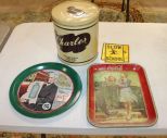 1950's Worn Coke Tray and 2 Contemporary Tins 1950's Worn Coke Tray and 2 Contemporary Tins