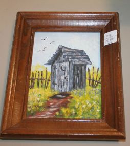 Small oil painting of Out House 7