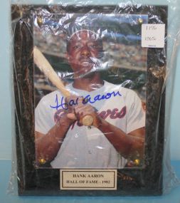 Hank Aaron Autographed Plaque Certification Serial # A204326