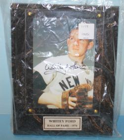 Whitey Ford Autographed Plaque Certification Serial # A204242