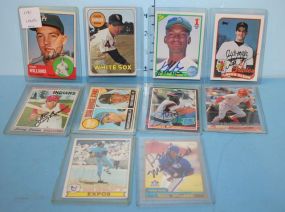 10 Autographed Baseball Cards stan williams, kiki jones, greg olson, larry brown, raul monesi