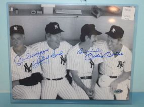 Joe DiMaggio, Whitey Ford, Bill Martin, Mickey Mantle Autographs 8x10, certification # A206107