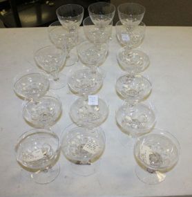 10 Royal Leedam Sherbets and 8 matching glasses
