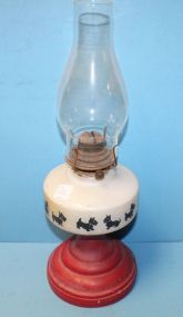 Painted Glass Aladdin Lamp