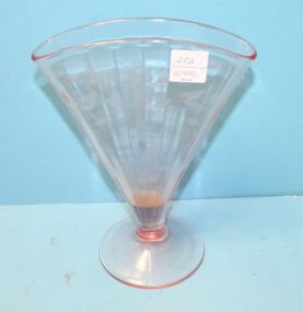 Depression Glass Fan Flower Vase