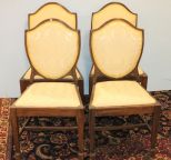 Set of Four Upholstered Shield Back Side Chairs